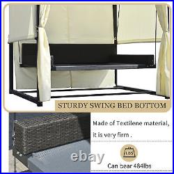 Outdoor Swing Bed Garden or Outdoor Patio Adjustable Furniture Style 2-3 People