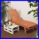 Outdoor Wooden Sun Lounger Bed Deck Chair Recliner Garden Patio Day Bed withWheel