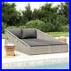 Patio Bed Gray 43.3x78.7 Poly Rattan