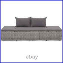 Patio Bed Gray 76.8x23.6 Poly Rattan vidaXL