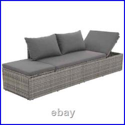 Patio Bed Gray 76.8x23.6 Poly Rattan vidaXL