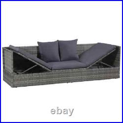 Patio Bed Gray 78.7x23.6 Poly Rattan vidaXL