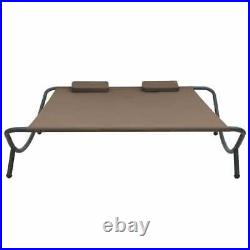 Patio Lounge Bed Fabric Brown vidaXL