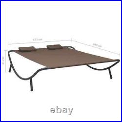 Patio Lounge Bed Fabric Brown vidaXL