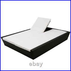 Patio Lounge Bed with Cushion Poly Rattan Black vidaXL