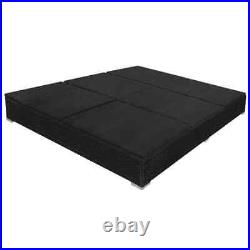 Patio Lounge Bed with Umbrella Poly Rattan Black vidaXL