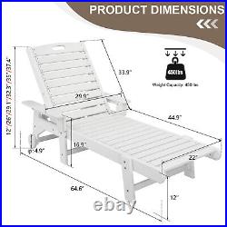 Patio Lounge Chair Bed Chaise Bed Adjustable Beach Reclining Positions Outdoor
