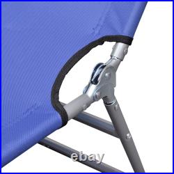 Patio Lounge Chair Folding Sunlounger Sunbed with Head Cushion Steel vidaXL