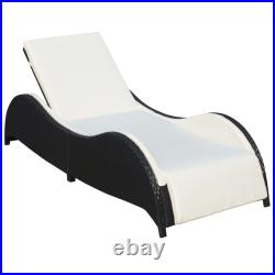 Patio Lounge Chair Outdoor with Cushion Sunlounger Sunbed Poly Rattan vidaXL
