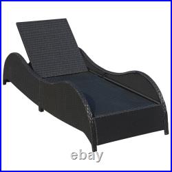 Patio Lounge Chair Outdoor with Cushion Sunlounger Sunbed Poly Rattan vidaXL