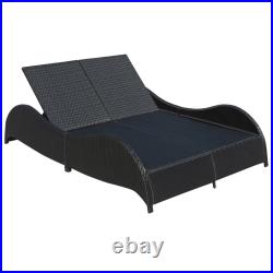 Patio Lounge Chairs Outdoor Double Sunloungers Sunbeds Poly Rattan vidaXL