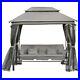 Patio Swing Bed Chair Outdoor Garden Gazebo Double Tier Canopy with Sidewalls