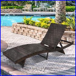 Pool Side Porch Chaise Lounge Chair Outdoor Patio Sun Bed Rattan Furniture