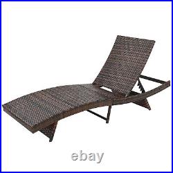 Pool Side Porch Chaise Lounge Chair Outdoor Patio Sun Bed Rattan Furniture