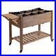 Raised Garden Bed with Wheel Planter Box Outdoor Patio for Vegetable Herb Flower