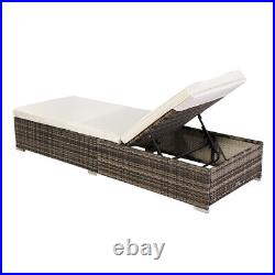 Rattan Outdoor Pool Bed Chaise Lounge for Leisure Patio Furniture