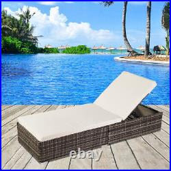 Rattan Outdoor Pool Bed Chaise Lounge for Leisure Patio Furniture