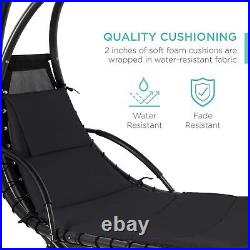 Reclining Chaise Lounge Chair Beach Bed Garden Patio Cushioned With Umbrella