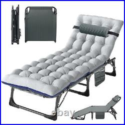 SLSY Outdoor Folding Lounge Chair Sleeping Cots Bed for Camping Beach Patio