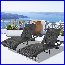 S Shape Outdoor Rattan Chaise Porch Lounge Chair Patio Sun Bed Recliner Cushioq5