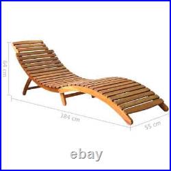Set of 2 Acacia Wood Pool Chaise Lounge Chair Outdoor Patio Sun Bed Recliner NEW