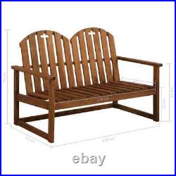 Solid Acacia Wood Garden Bench 43.3 Outdoor Patio Lounge Bed Seating
