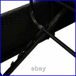 Sun Bed Cushioned Poly Rattan Patio Chaise Lounge Chair Garden Sofa Black NEW