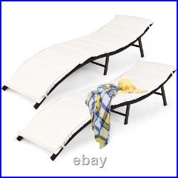 Topbuy Outdoor Patio Rattan Wicker Lounge Chair Chaise Folding Couch Bed