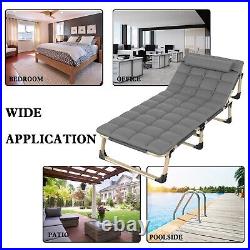 Travelling Camping office Cot 4 Position Adjustable Folding Trike Bed withMattress