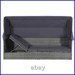 Vidaxl Patio Bed With Canopy Gray 80.7X24.4 Poly Rattan