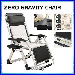 Zero Gravity Chair, Folding Outdoor Patio Lounge Recliner with Cup Holder